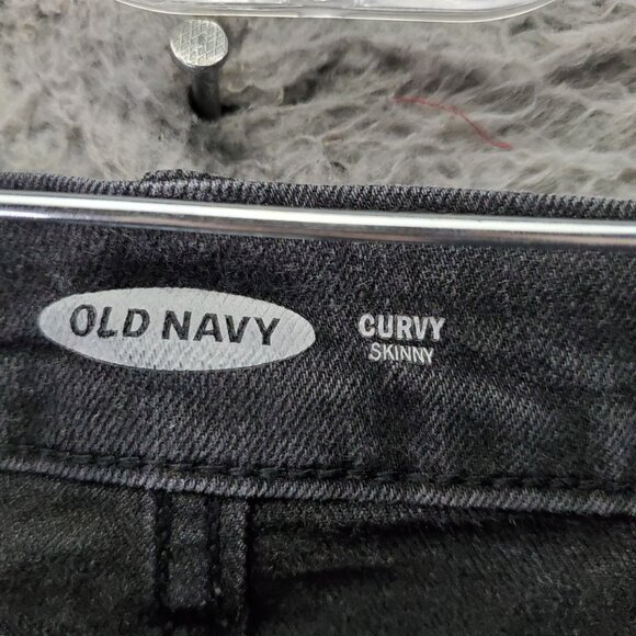 Old Navy Jeans Women’s Size 16 Long Black Curvy Skinny Stretch Denim 5-Pocket - Picture 3 of 12